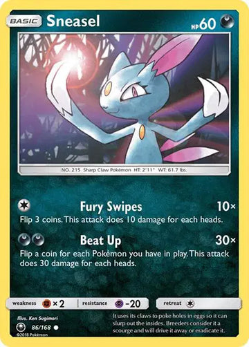 Sun & Moon Celestial Storm 86/168 Sneasel