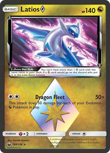 Sun & Moon Celestial Storm 108/168 Latios Prism Star