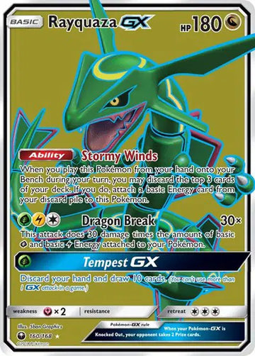 Sun & Moon Celestial Storm 160/168 Rayquaza GX (Full Art)