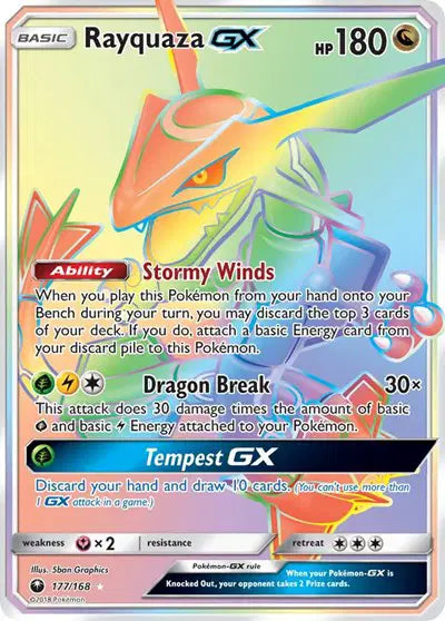 Sun & Moon Celestial Storm 177/168 Rayquaza GX (Secret)