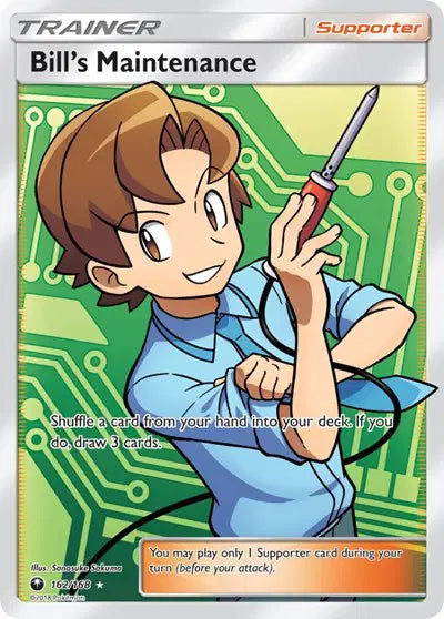 Sun & Moon Celestial Storm 162/168 Bill's Maintenance (Full Art)