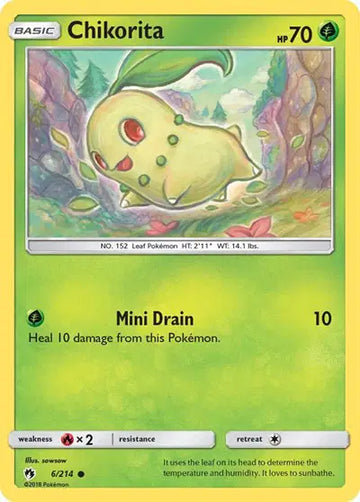 Sun & Moon Lost Thunder 6/214 Chikorita