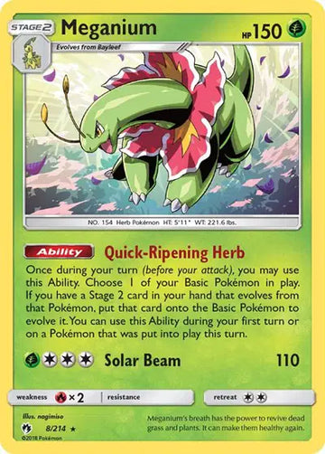 Sun & Moon Lost Thunder 8/214 Meganium