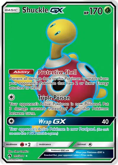Sun & Moon Lost Thunder 195/214 Shuckle GX (Full Art)