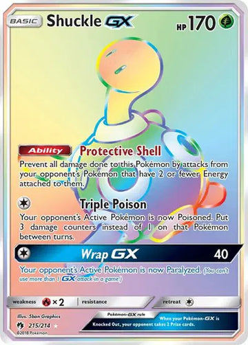 Sun & Moon Lost Thunder 215/214 Shuckle GX (Secret)