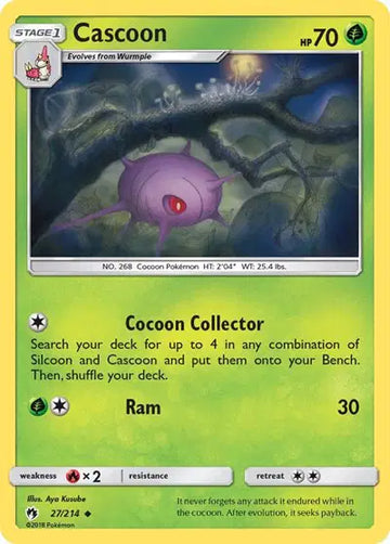 Sun & Moon Lost Thunder 27/214 Cascoon