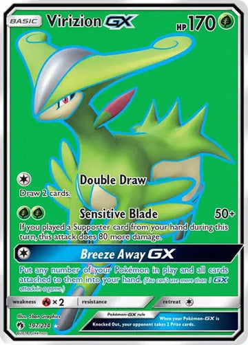 Sun & Moon Lost Thunder 197/214 Virizion GX (Full Art)