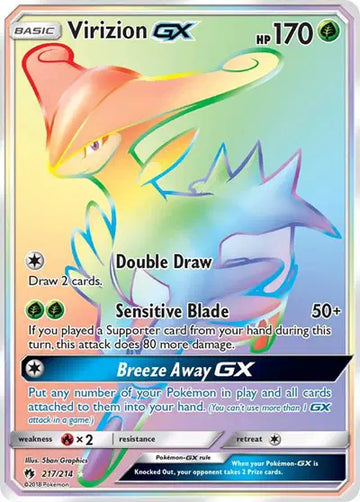 Sun & Moon Lost Thunder 217/214 Virizion GX (Secret)