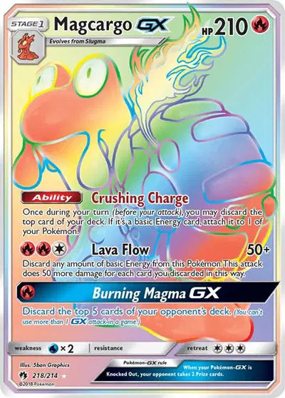 Sun & Moon Lost Thunder 218/214 Magcargo GX (Secret)