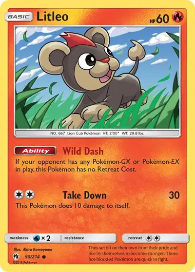 Sun & Moon Lost Thunder 50/214 Litleo