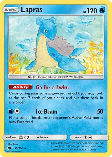 Sun & Moon Lost Thunder 56/214 Lapras