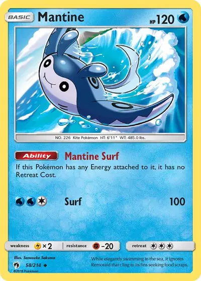Sun & Moon Lost Thunder 58/214 Mantine