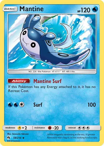 Sun & Moon Lost Thunder 58/214 Mantine