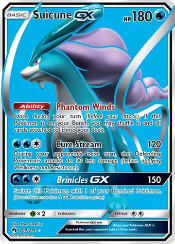 Sun & Moon Lost Thunder 200/214 Suicune GX (Full Art)