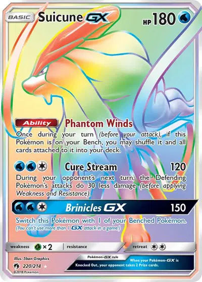 Sun & Moon Lost Thunder 220/214 Suicune GX (Secret)
