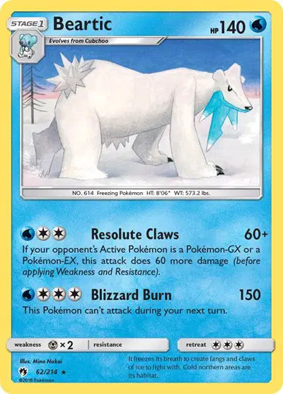 Sun & Moon Lost Thunder 62/214 Beartic