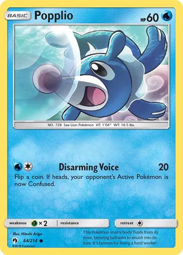 Sun & Moon Lost Thunder 64/214 Popplio