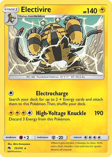 Sun & Moon Lost Thunder 72/214 Electivire