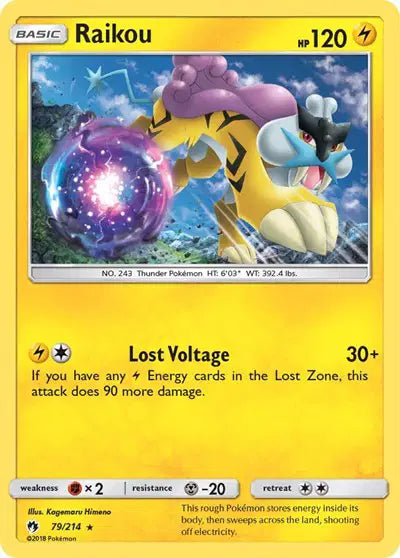 Sun & Moon Lost Thunder 79/214 Raikou