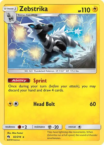 Sun & Moon Lost Thunder 82/214 Zebstrika