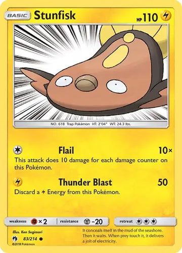 Sun & Moon Lost Thunder 83/214 Stunfisk