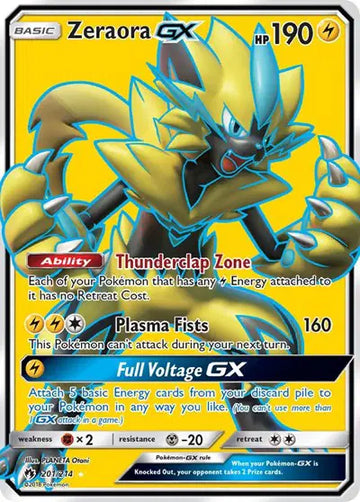 Sun & Moon Lost Thunder 201/214 Zeraora GX (Full Art)