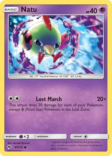 Sun & Moon Lost Thunder 87/214 Natu