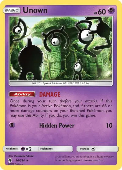 Sun & Moon Lost Thunder 90/214 Unown