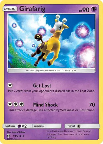 Sun & Moon Lost Thunder 94/214 Girafarig