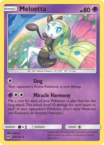 Sun & Moon Lost Thunder 104/214 Meloetta