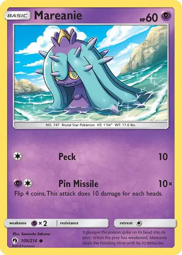 Sun & Moon Lost Thunder 105/214 Mareanie