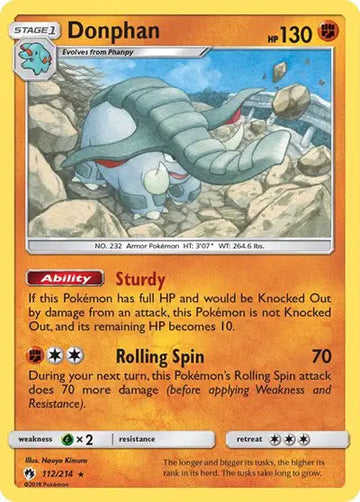 Sun & Moon Lost Thunder 112/214 Donphan
