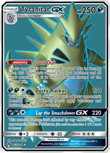 Sun & Moon Lost Thunder 203/214 Tyranitar GX (Full Art)