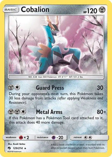 Sun & Moon Lost Thunder 129/214 Cobalion