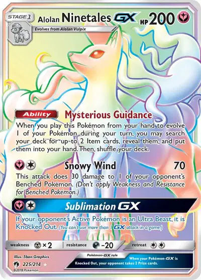 Sun & Moon Lost Thunder 225/214 Alolan Ninetales GX (Secret)