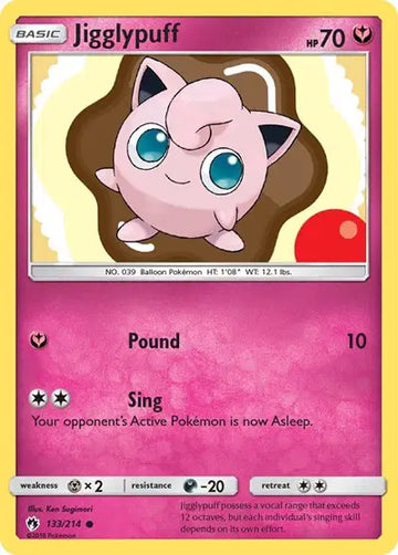 Sun & Moon Lost Thunder 133/214 Jigglypuff