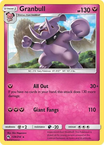 Sun & Moon Lost Thunder 138/214 Granbull