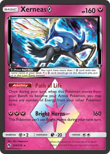 Sun & Moon Lost Thunder 144/214 Xerneas Prism Star