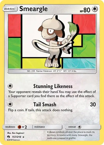 Sun & Moon Lost Thunder 157/214 Smeargle