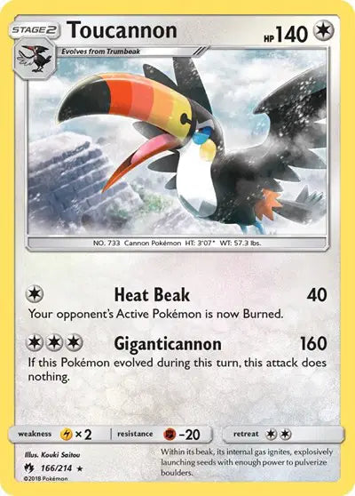 Sun & Moon Lost Thunder 166/214 Toucannon