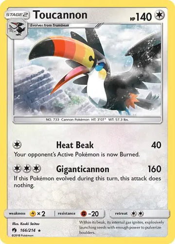 Sun & Moon Lost Thunder 166/214 Toucannon