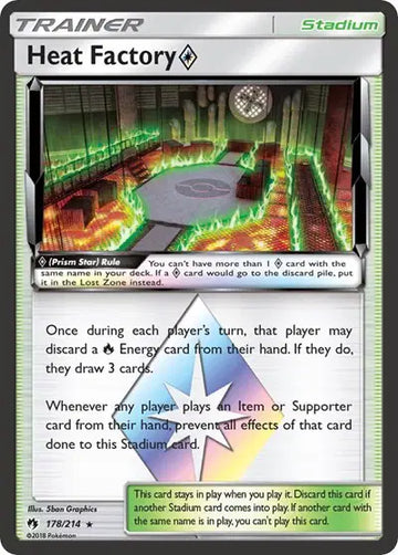 Sun & Moon Lost Thunder 178/214 Heat Factory Prism Star