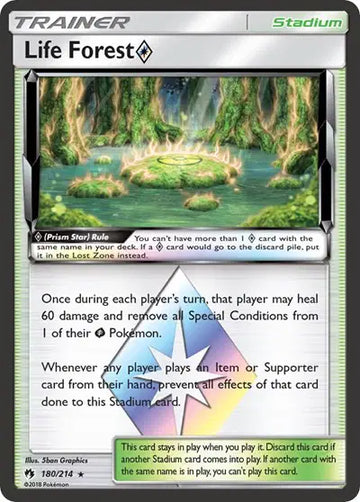 Sun & Moon Lost Thunder 180/214 Life Forest Prism Star