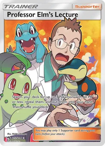 Sun & Moon Lost Thunder 213/214 Professor Elm's Lecture (Full Art)