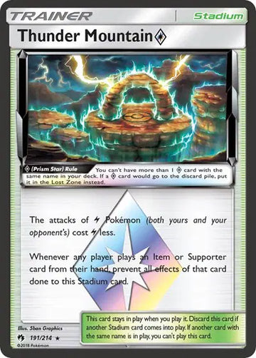 Sun & Moon Lost Thunder 191/214 Thunder Mountain Prism Star