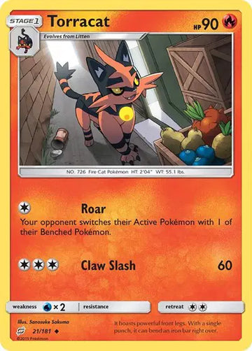 Sun & Moon Team Up Uncommon 21/181 Torracat