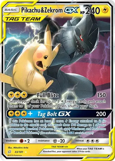 Team Up 33 Pikachu & Zekrom GX
