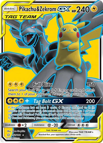 Team Up 162 Pikachu & Zekrom GX (Full Art)