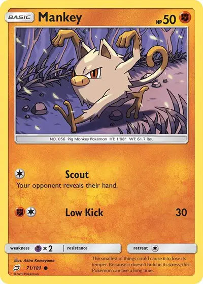 Sun & Moon Team Up Common 71/181 Mankey