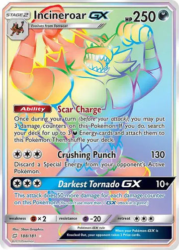 Sun & Moon Team Up 188/181 Incineroar GX (Secret)